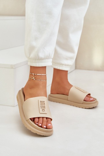 Moteriškos šlepetės Big Star LL274A210 smėlio spalvos 2