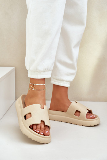 Lengvos šlepetės Šlepetės Su išpjovomis smėlio spalvos Neladith 2