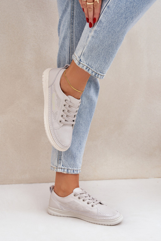 Įjungtatūralios odos sportbačiai pilkos spalvos Cloesa