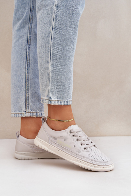 Įjungtatūralios odos sportbačiai pilkos spalvos Cloesa