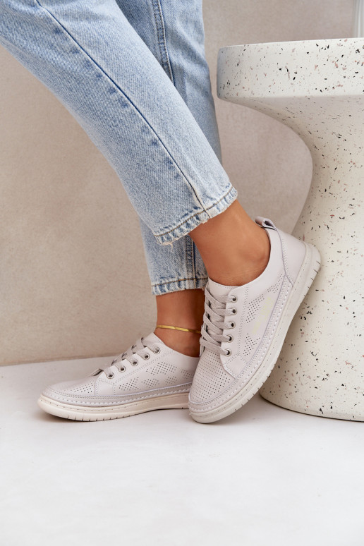 Įjungtatūralios odos sportbačiai pilkos spalvos Cloesa