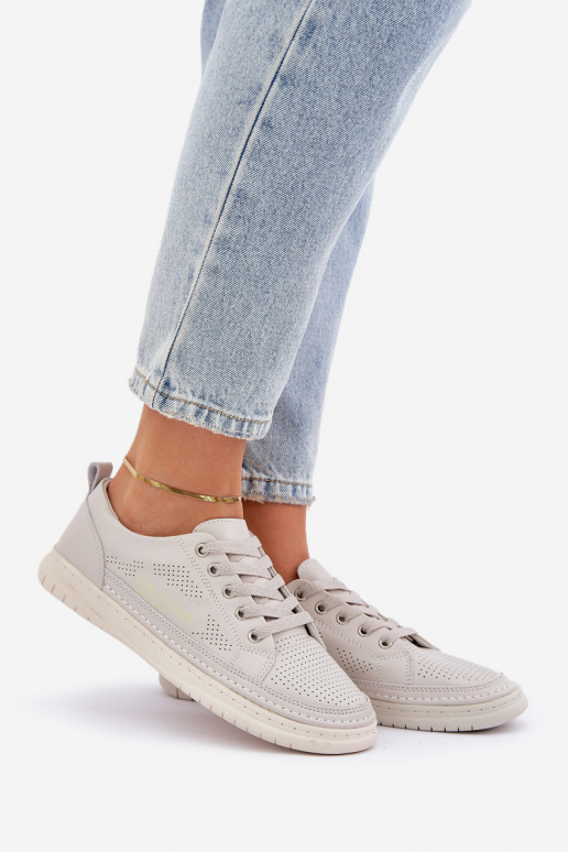 Įjungtatūralios odos sportbačiai pilkos spalvos Cloesa