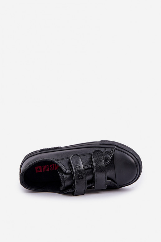 Vaikiški odiniai laisvalaikio batai su lipniais užsegimais BIG STAR KK374054 juodos spalvos