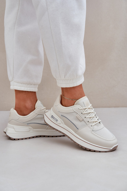 Sneakers modelio batai Moteriškas Big Star NN274A088 dramblio kaulo spalvos