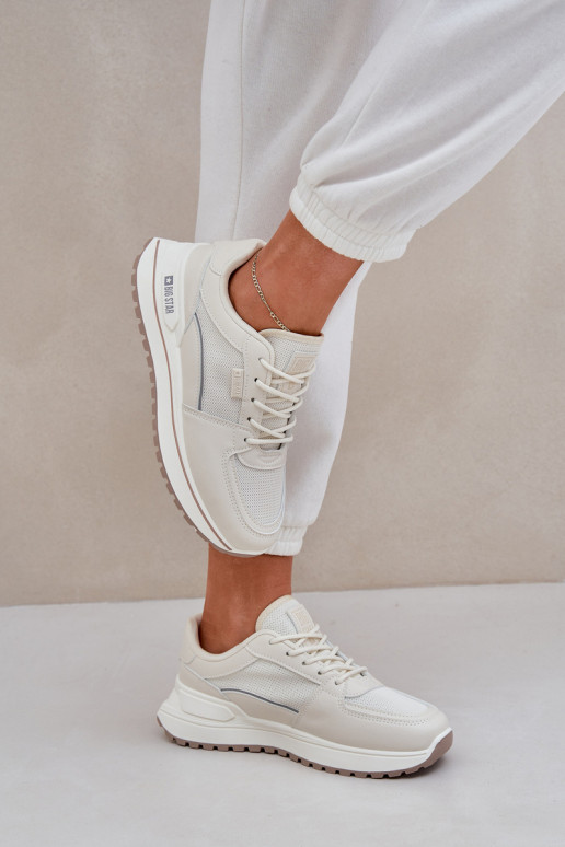 Sneakers modelio batai Moteriškas Big Star NN274A088 dramblio kaulo spalvos