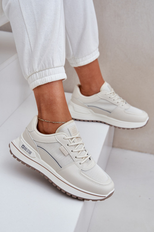 Sneakers modelio batai Moteriškas Big Star NN274A088 dramblio kaulo spalvos