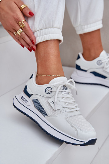sportiniai bateliai Sneakers modelio batai Moteriškas Big Star NN274A103 HI-POLY SYSTEM Baltos-tamsiai mėlynos spalvos