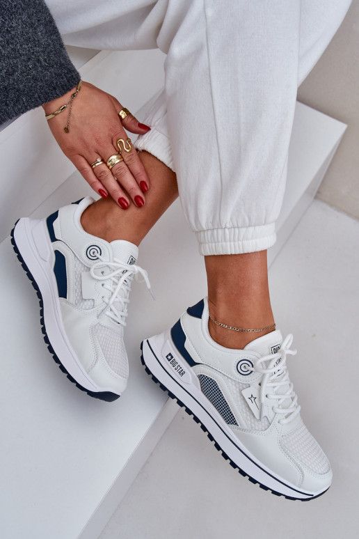 sportiniai bateliai Sneakers modelio batai Moteriškas Big Star NN274A103 HI-POLY SYSTEM Baltos-tamsiai mėlynos spalvos