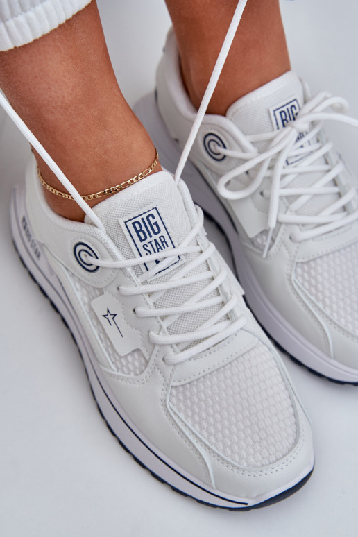 sportiniai bateliai Sneakers modelio batai Moteriškas Big Star NN274A103 HI-POLY SYSTEM Baltos-tamsiai mėlynos spalvos