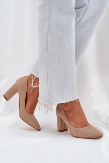 Aukštakulniai bateliai iš eko zomšosoĮe smėlio spalvos Florena