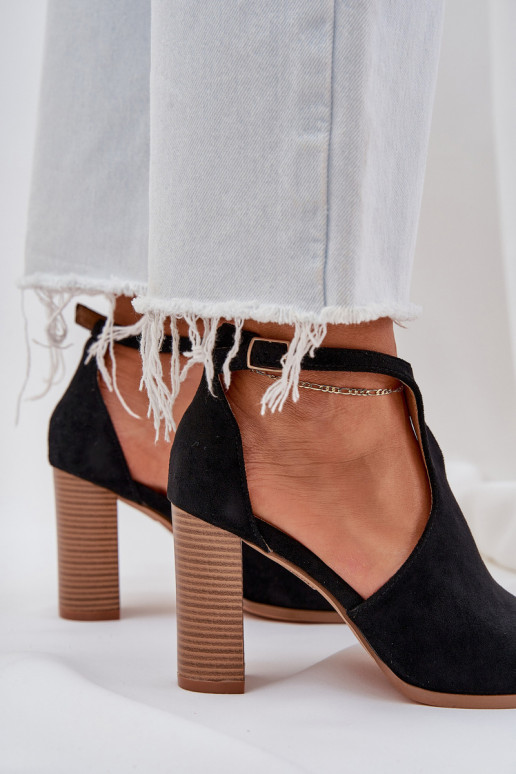 basutės su kulniukais Z iš eko zomšosu juodos spalvos Lanadriena