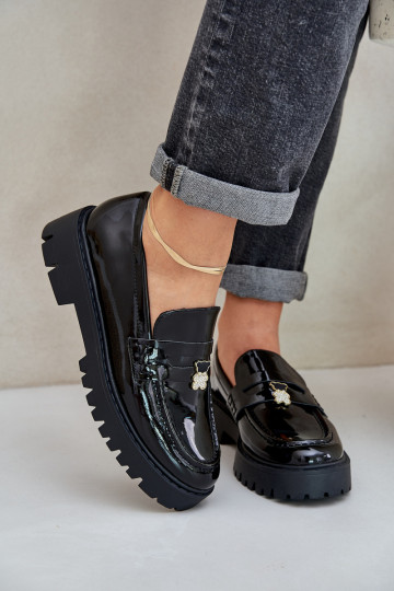 Lakuoti mokasinai Moteriškas Z Przypinką Meškiukai juodos spalvos INulinea 2