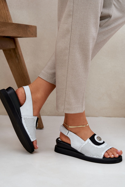 Moteriškos basutės su platforma sidabro spalvos Isnnoria