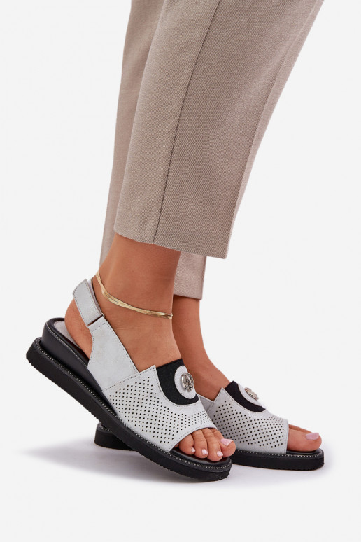 Moteriškos basutės su platforma sidabro spalvos Isnnoria