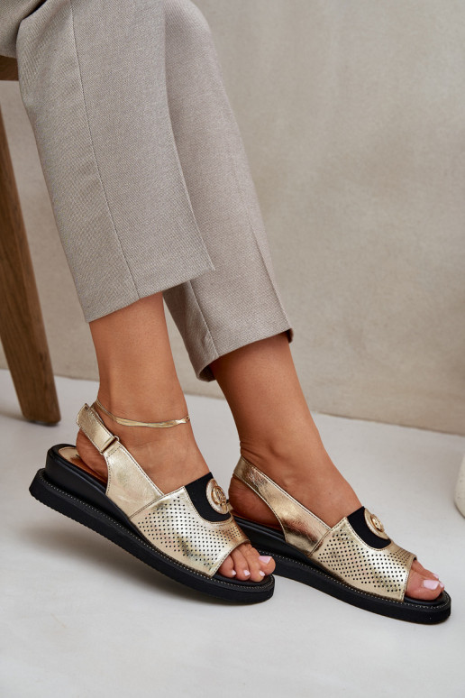 Moteriškos basutės su platforma aukso spalvos Isnnoria