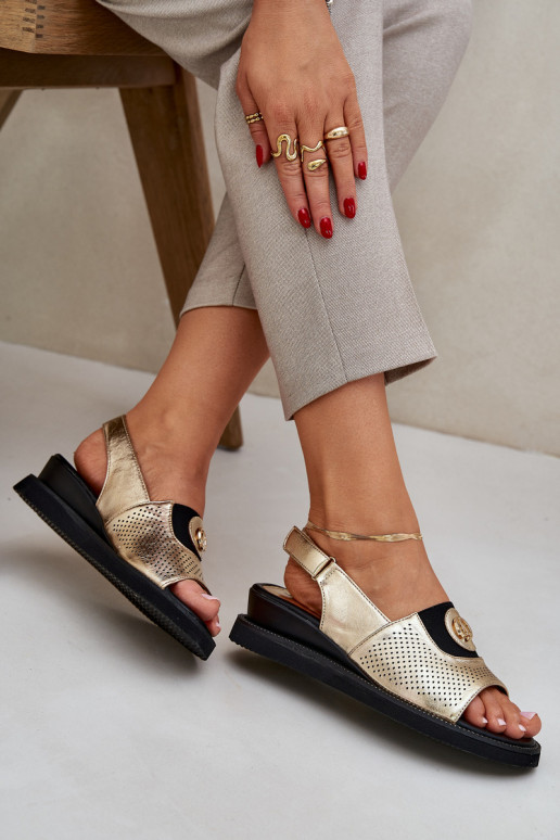 Moteriškos basutės su platforma aukso spalvos Isnnoria