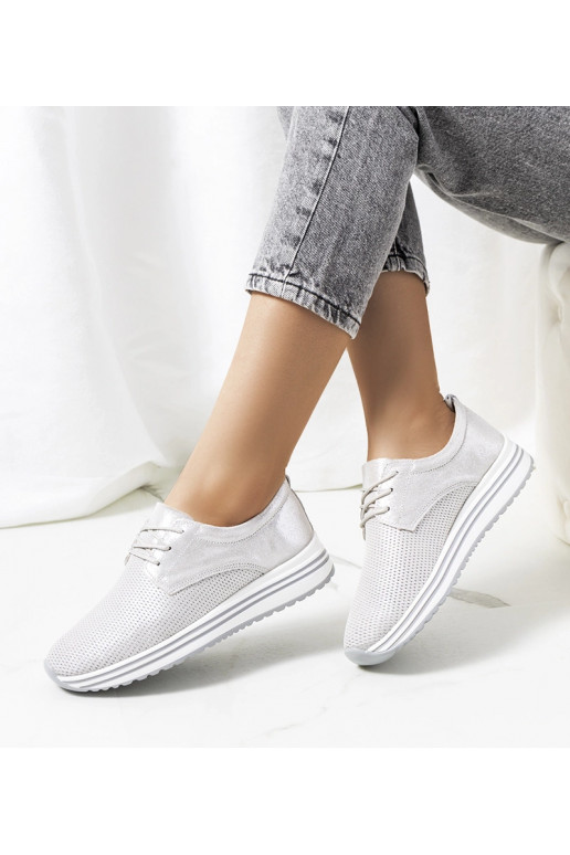 Sidabriniai Serra odiniai sportbačiai