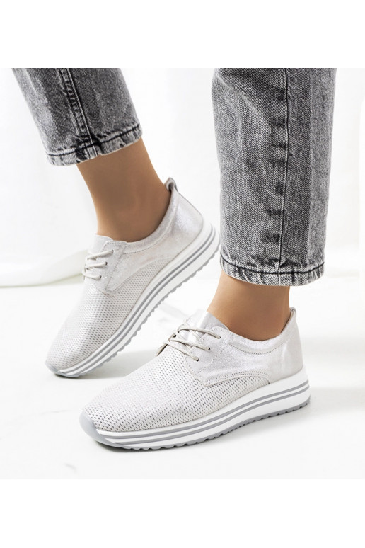 Sidabriniai Serra odiniai sportbačiai