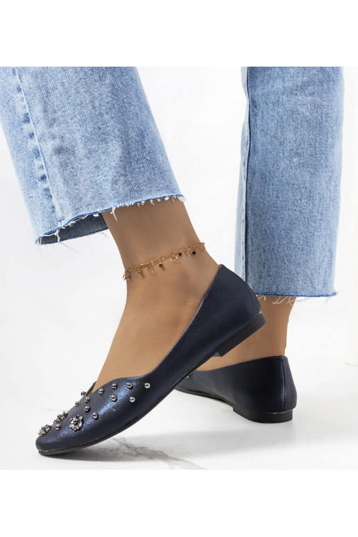 Tamsiai mėlynos spalvos balerinos su...