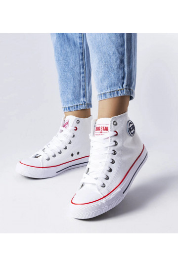 Balti sportbačiai su aukšta...