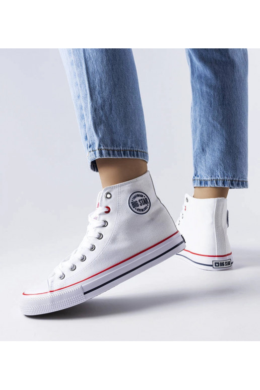 Balti sportbačiai su aukšta viršūne...