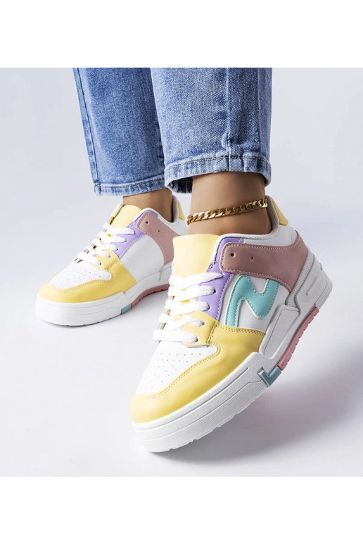 Rožiniai ir geltoni batai storu padu...