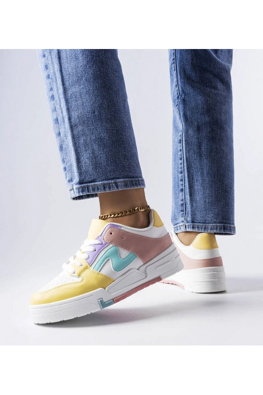 Rožiniai ir geltoni batai storu padu...