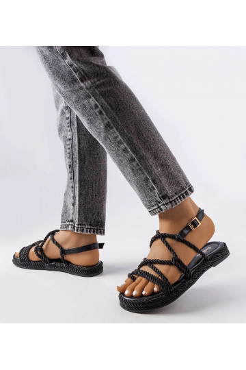 Juodi Burwell austi sandalai