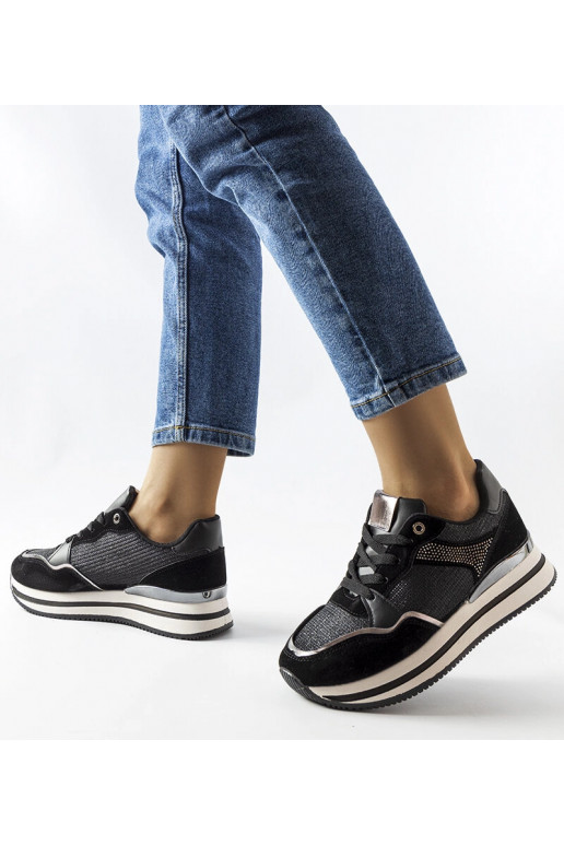 Juodi blizgūs Enola sportbačiai