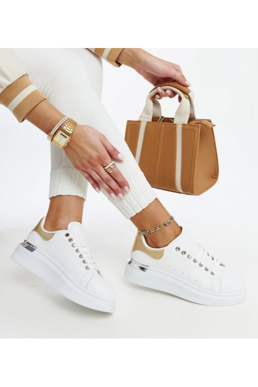 Balti sportiniai bateliai su aukso...