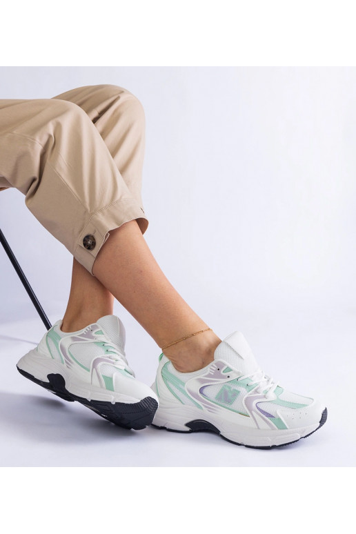 Baltos ir žalios spalvos moteriški...