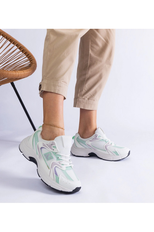 Baltos ir žalios spalvos moteriški...