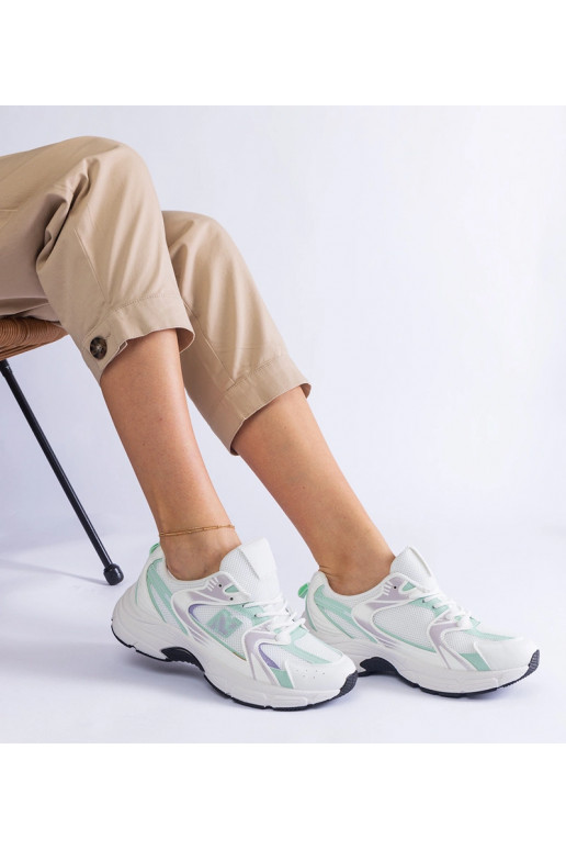 Baltos ir žalios spalvos moteriški...