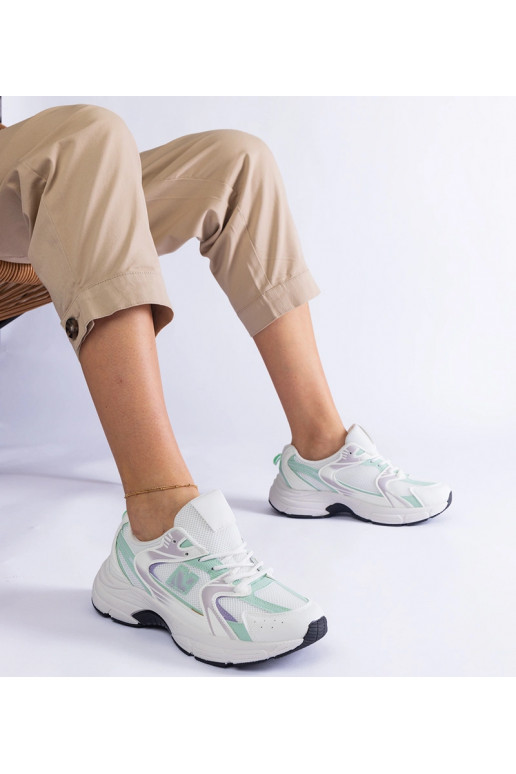 Baltos ir žalios spalvos moteriški...