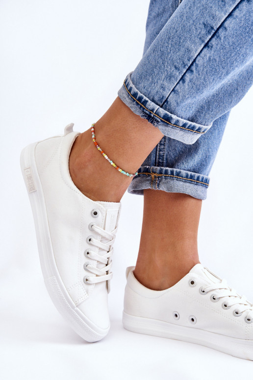 Moteriškas Sklandžiai lygiapadžiai sportbačiai Big Star LL274058 baltos spalvos Moteriškas Sklandžiai lygiapadžiai sportbačiai Big Star LL274058 baltos spalvos