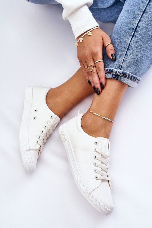 Moteriškas Sklandžiai lygiapadžiai sportbačiai Big Star LL274058 baltos spalvos Moteriškas Sklandžiai lygiapadžiai sportbačiai Big Star LL274058 baltos spalvos