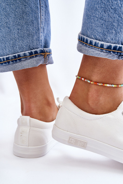 Moteriškas Sklandžiai lygiapadžiai sportbačiai Big Star LL274058 baltos spalvos Moteriškas Sklandžiai lygiapadžiai sportbačiai Big Star LL274058 baltos spalvos