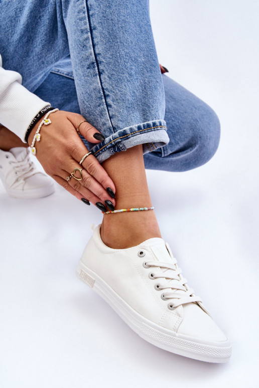 Moteriškas Sklandžiai lygiapadžiai sportbačiai Big Star LL274058 baltos spalvos Moteriškas Sklandžiai lygiapadžiai sportbačiai Big Star LL274058 baltos spalvos