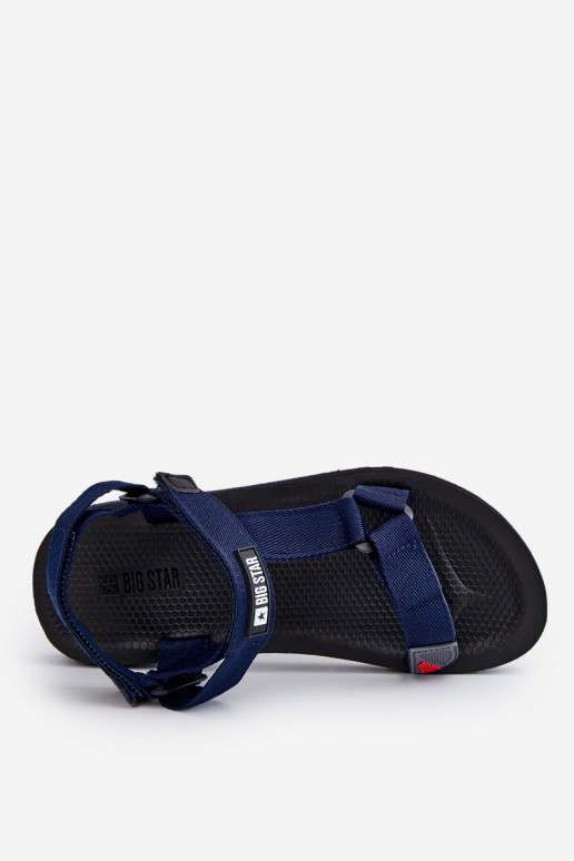 Vyriški basutės su lipniais užsegimais Big Star DD174718 tamsiai mėlynos spalvos