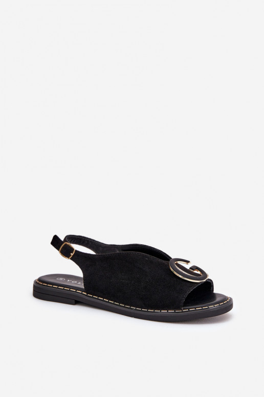 Lygiapadės basutės su ornamentais juodos spalvos Haliones Lygiapadės basutės su ornamentais juodos spalvos Haliones