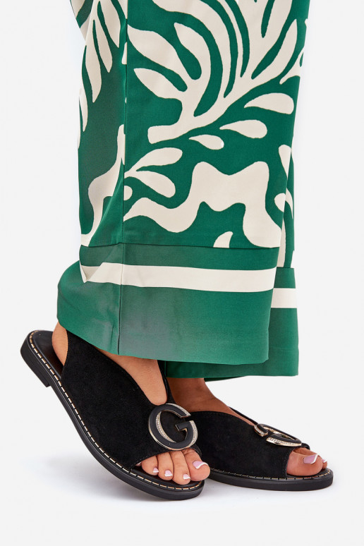 Lygiapadės basutės su ornamentais juodos spalvos Haliones Lygiapadės basutės su ornamentais juodos spalvos Haliones