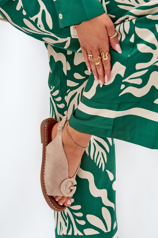 Lygiapadės basutės su ornamentais smėlio spalvos Haliones Lygiapadės basutės su ornamentais smėlio spalvos Haliones