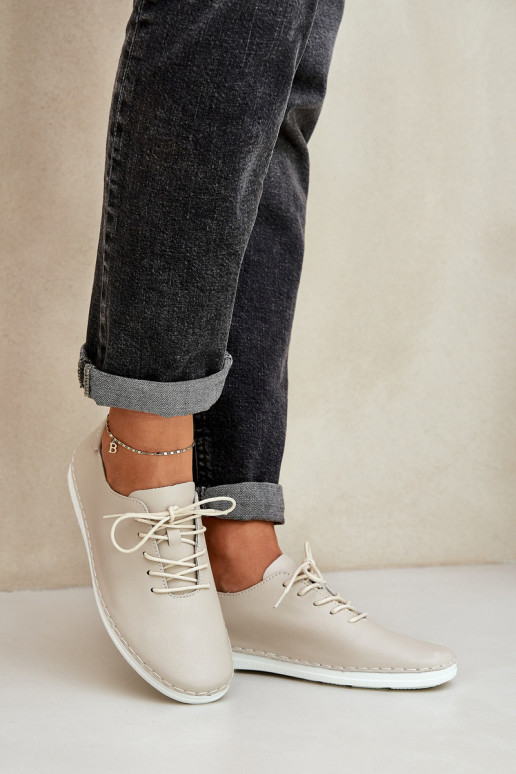 Suvarstomi batai Z Įjungtaturalnej Skóry D&A LR51-645 smėlio spalvos