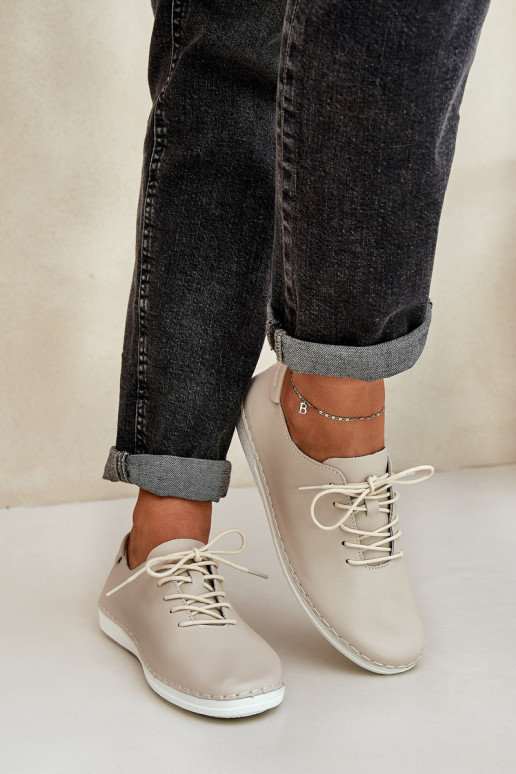 Suvarstomi batai Z Įjungtaturalnej Skóry D&A LR51-645 smėlio spalvos