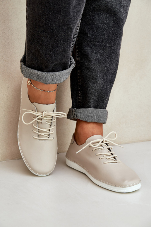 Suvarstomi batai Z Įjungtaturalnej Skóry D&A LR51-645 smėlio spalvos