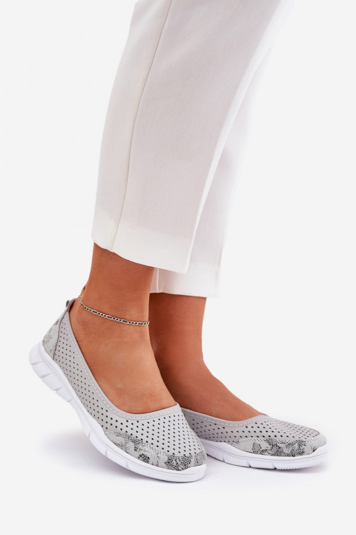 Oda Ažūrinės balerinos Vinceza 95323 pilkos spalvos