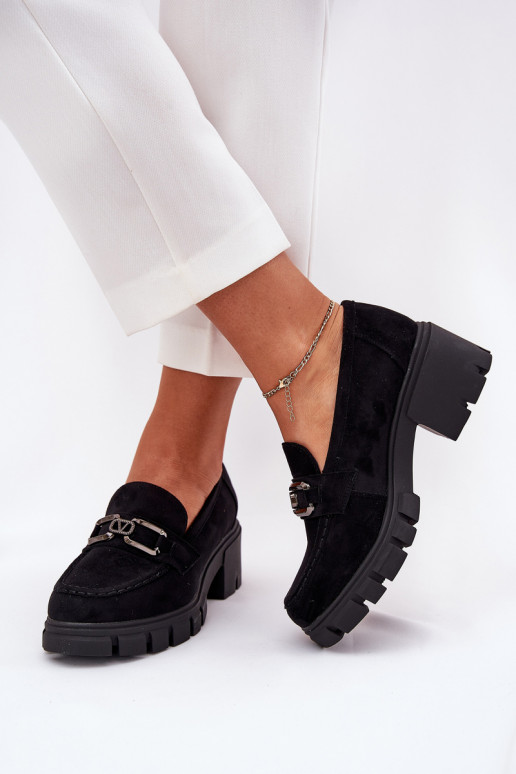 iš eko zomšosoĮe batai Moteriškas su ornamentais Vinceza 39921 juodos spalvos