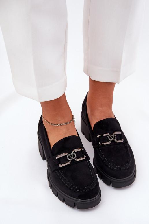 iš eko zomšosoĮe batai Moteriškas su ornamentais Vinceza 39921 juodos spalvos