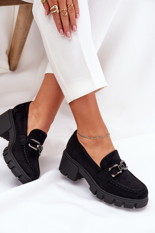 iš eko zomšosoĮe batai Moteriškas su ornamentais Vinceza 39921 juodos spalvos