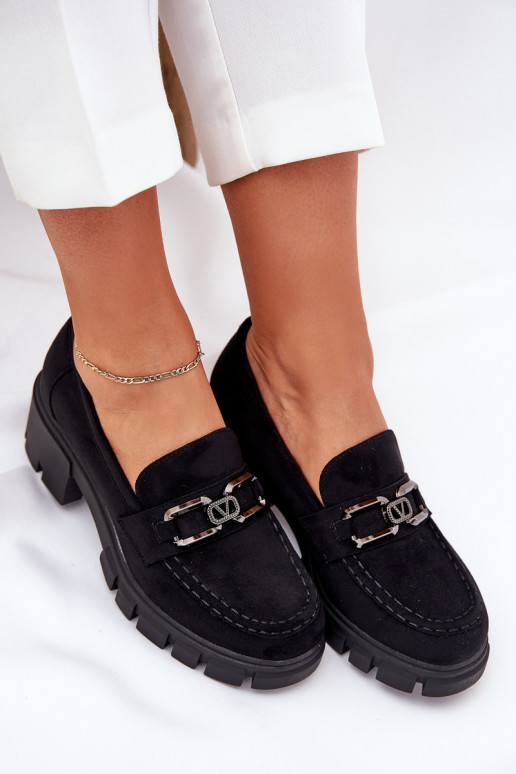 iš eko zomšosoĮe batai Moteriškas su ornamentais Vinceza 39921 juodos spalvos